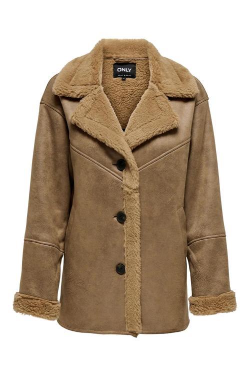 Kadın Yakası ve İçi Kürklü Süet Mont 15322037 Vizon