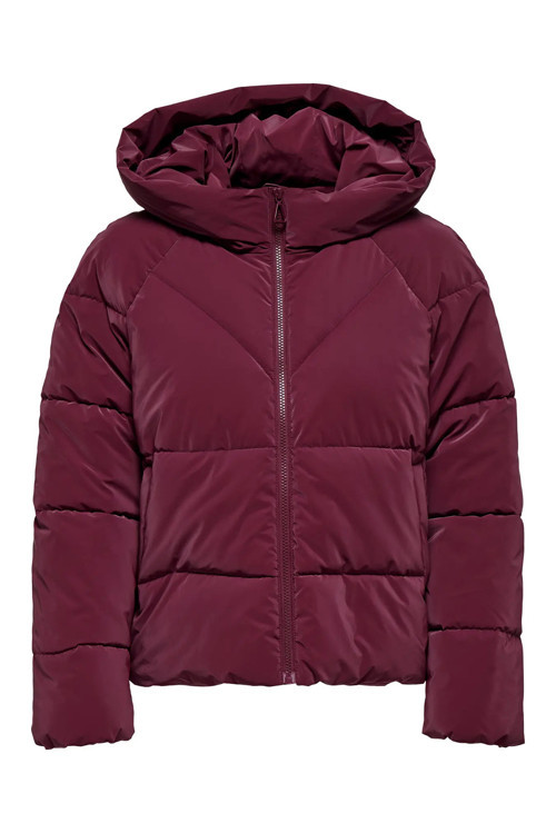 Kadın Onlece Kapüşonlu Puffer Mont 15318451 Bordo