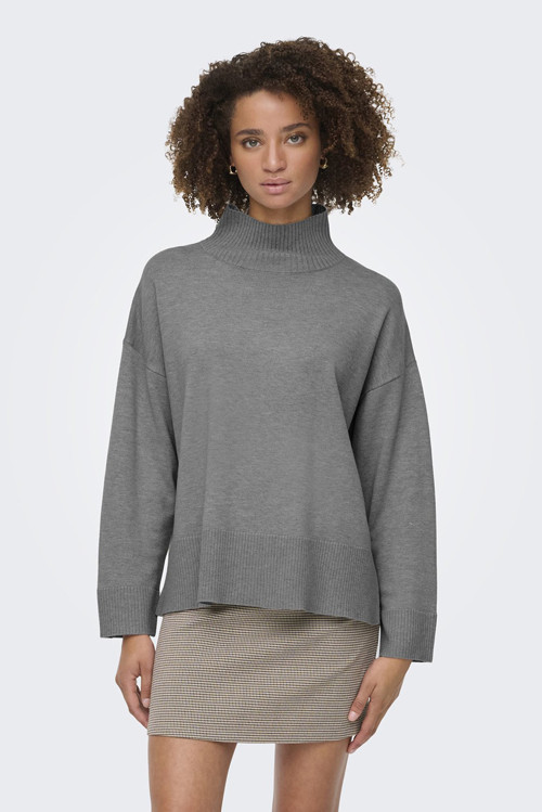 Kadın Onlcoco Balıkçı Yaka Uzun Kollu Örme Kazak 15349969 Gri