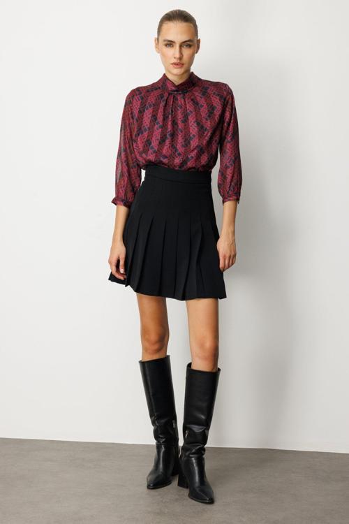 Kadın Piliseli Tenis Etek 2005 Siyah