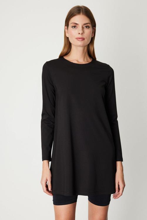 Kadın Uzun Kollu Basic Tunik 61421 Siyah
