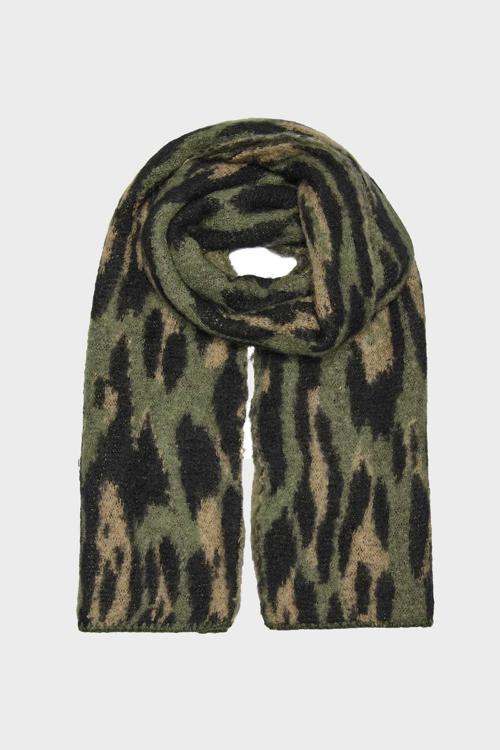 Kadın Desenli Yumuşak Dokulu Örme Atkı 15350197 Haki