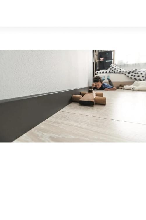 5 Adet (12,5Mt ) 8 Cm Antrasit Gri Düz Model Laminat Parke Süpürgelik Modeli Finiş Folyo Kaplama