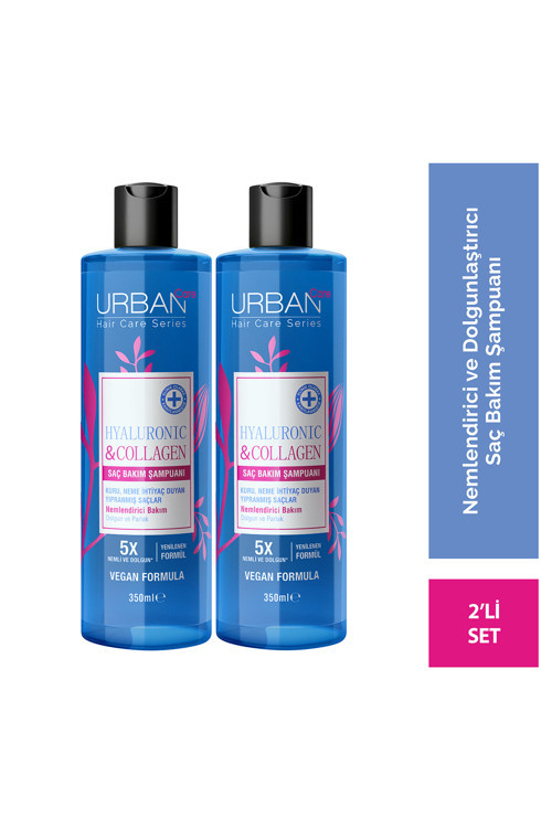 Hyaluronic & Collagen Ekstra Dolgunlaştırıcı Saç Bakım Şampuanı-350 ml-vegan x2