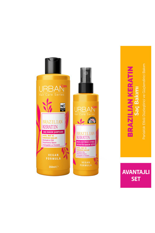 Brezilya Keratin Düzleştirici Etkili Şampuan & Bakım Sütü 2'li Set-vegan
