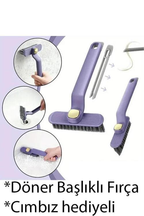 Çok Fonksiyon Döner Başlıklı Temizlik Fırçası Cımbızlı