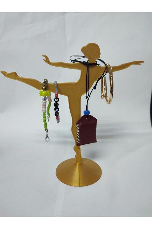 Dekoratif Balerin Tasarımlı Takı Standı, Düzenleyici, Yüzük/Küpe/Kolye/Takı Askılığı - Sert Plastik