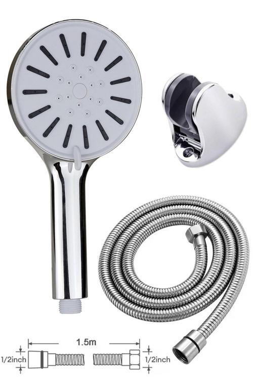Güneş 5 Fonksiyonlu Duş Başlığı Mafsal Ve 150Cm Güçlü Hortum Duş Seti
