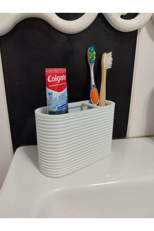 Set Üstü Diş Fırçalık Plastik Beyaz