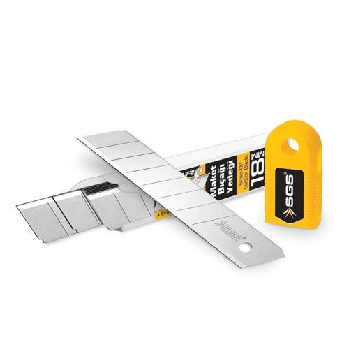 164 Geniş Maket Bıçağı Yedeği 18 mm 10’lu Yedek Bıçak Paketi - 100 Ad Yedek Uç