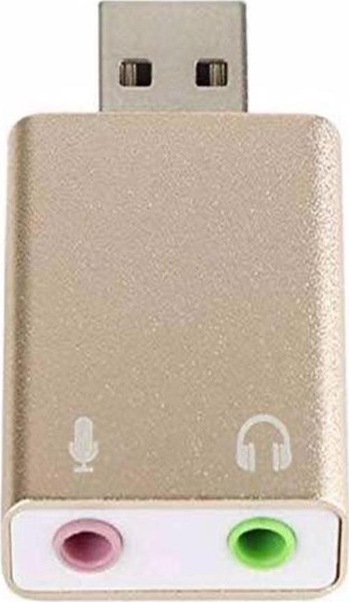 7.1 Kanal Usb Ses Kartı 3d Sound Ses 3.5mm Jack Girişli - Metal