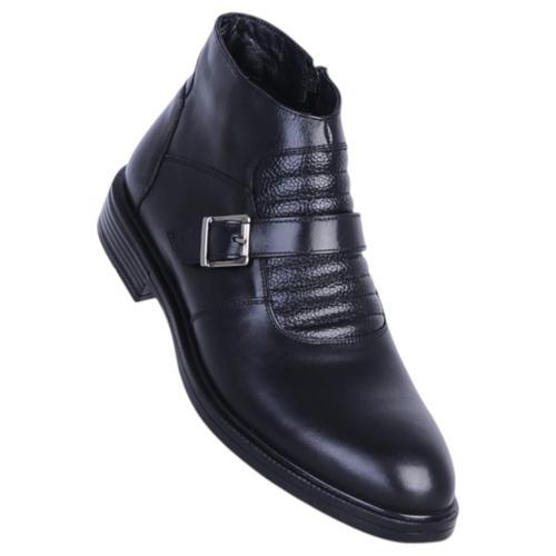 159 Siyah Garne Zigana Erkek %100 Deri Kürklü Bot