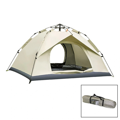 Krem - Çift Astarlı Otomatik Kamp Çadır 200x200x135cm Ac-6635