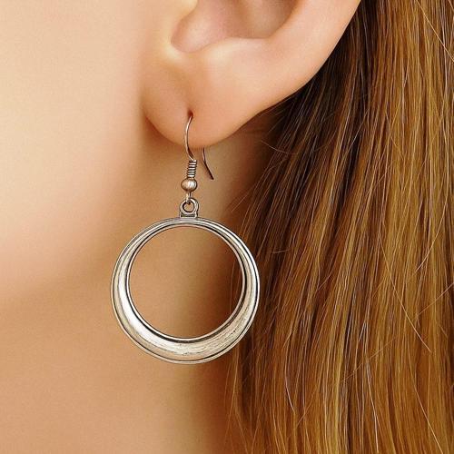 Halka Şekilli Kadın Küpe Çift Adet Gümüş Kaplama El Yapımı Küpe