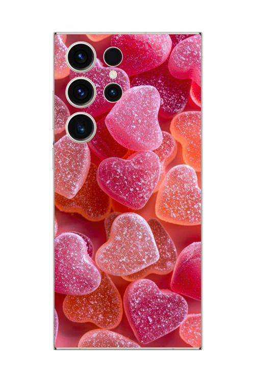 Samsung Galaxy S23 Ultra Uyumlu Şeffaf Kılıf Şeker Tasarımlı