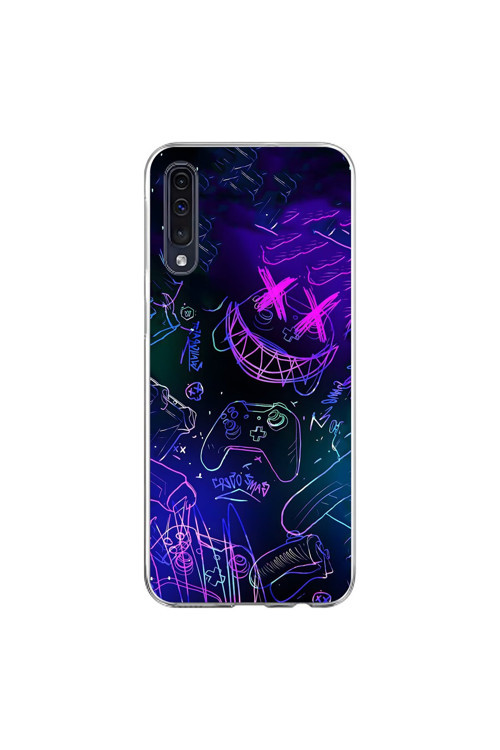 Samsung Galaxy A70 Uyumlu Şeffaf Kılıf Graffiti 4 Tasarımlı