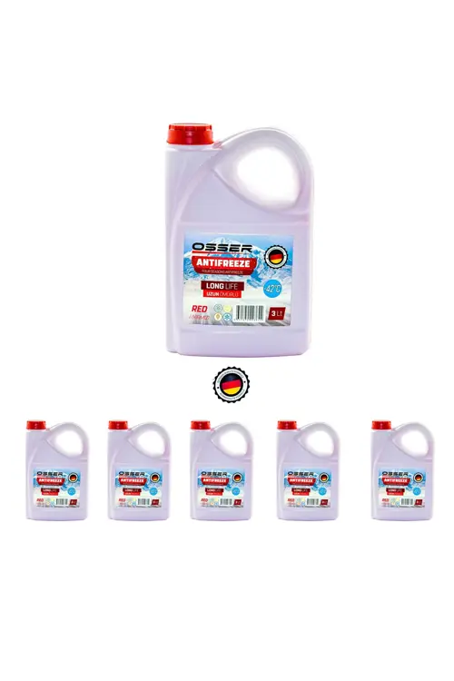 Antifriz 3 LT Kırmızı -42 Derece 6'Lı Avantaj Paket (Üretim Yılı 2024)
