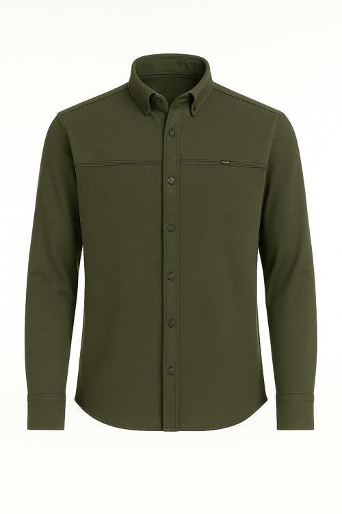 Yxc Uzun Kol Slim Fit Erkek Örme Gömlek - 7437