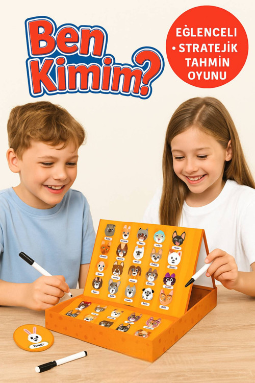 Ben Kimim? Eğitici 24 Karakterli Klasik Tahmin Oyunu – Yazı Tahtalı Strateji ve Zeka Seti