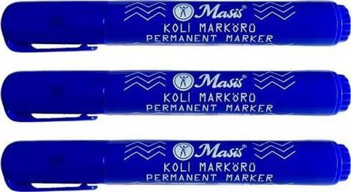 Permanent Mavi Yuvarlak Uçlu Koli Markörü 3'lü PMY-M