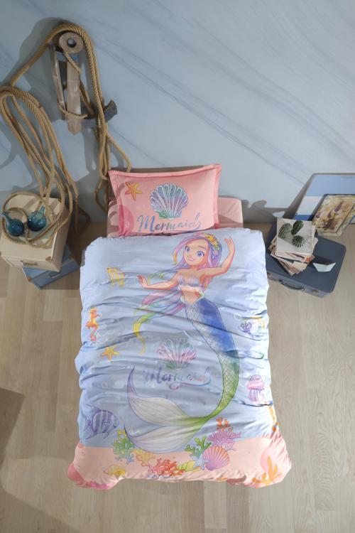 %100 Pamuk Tek Kişilik Nevresim Takımı Aria V1 Pudra