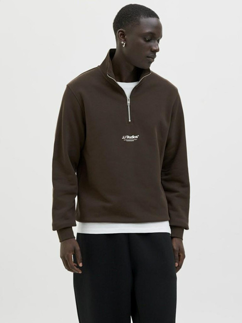 Jack Jones Soho Relax Fit Yaka Fermuarlı Erkek Sweat 12278793