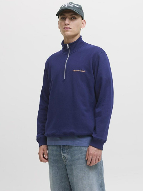 Jack Jones Norrebro Fermuarlı Yaka Relax Fit Erkek Sweat 12282899
