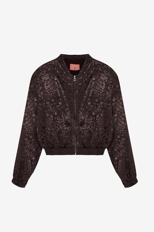 Lastik Detaylı Kadın Bomber Ceket