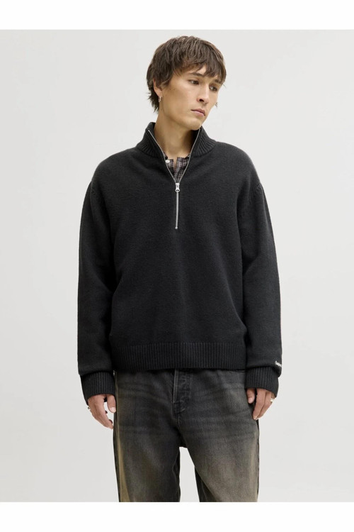 Jack Jones Norrebro Fermuarlı Yaka Loose Fit Erkek Kazak 12282749