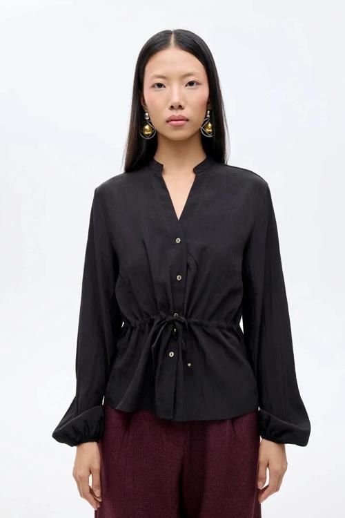 Önü Bağlama Detaylı Kadın Gömlek 26KGML00940