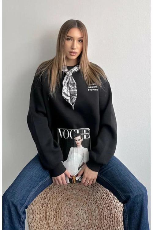 Fular Detaylı Kadın Sweatshirt