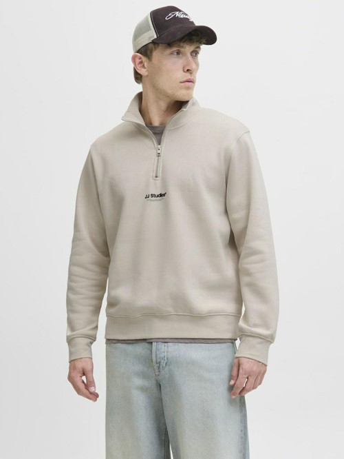 Jack Jones Soho Relax Fit Yaka Fermuarlı Erkek Sweat 12278793