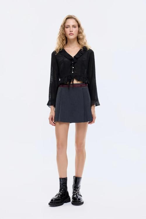 Şerit Detaylı Şort Etek 26KSRT00794