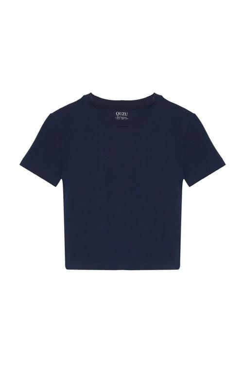 Bisiklet Yaka Basic Kadın Tişört 24Y180280