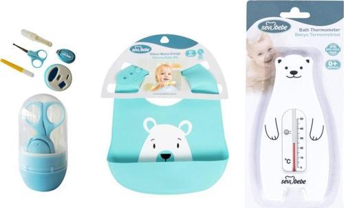 Bebek Bakim Seti (tırnak Bakım Seti+silikon Önlük+banyo Derece)