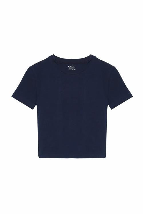 Bisiklet Yaka Basic Kadın Tişört 24Y180280