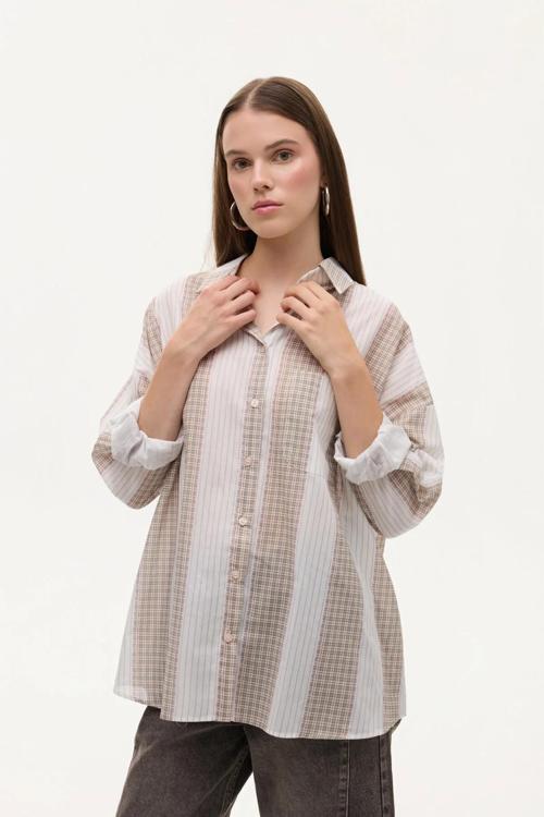 Matchli Oversize Kadın Gömlek 26KGML01003