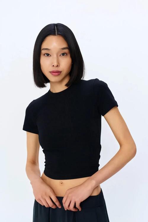 Bisiklet Yaka Basic Kadın Tişört 24Y180280