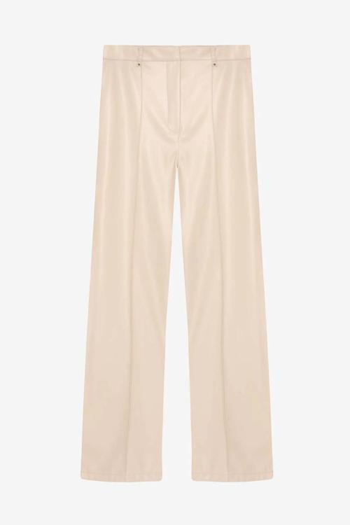 Deri Geniş Paça Kadın Pantolon