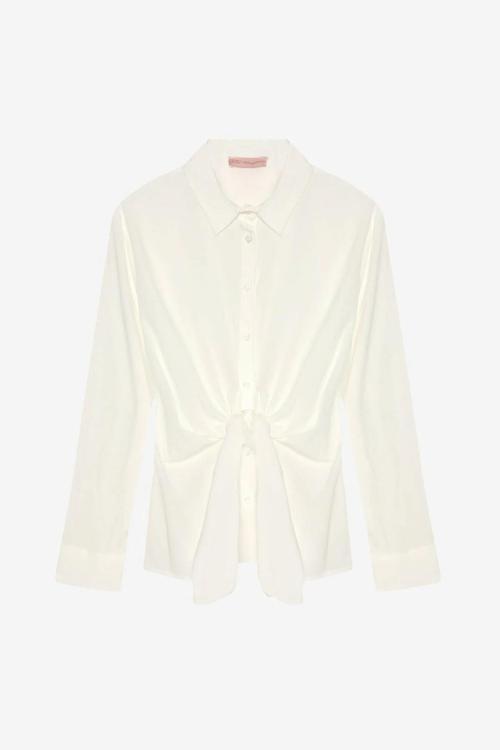 Önü Bağlama Detaylı Kadın Gömlek 26KGML00940