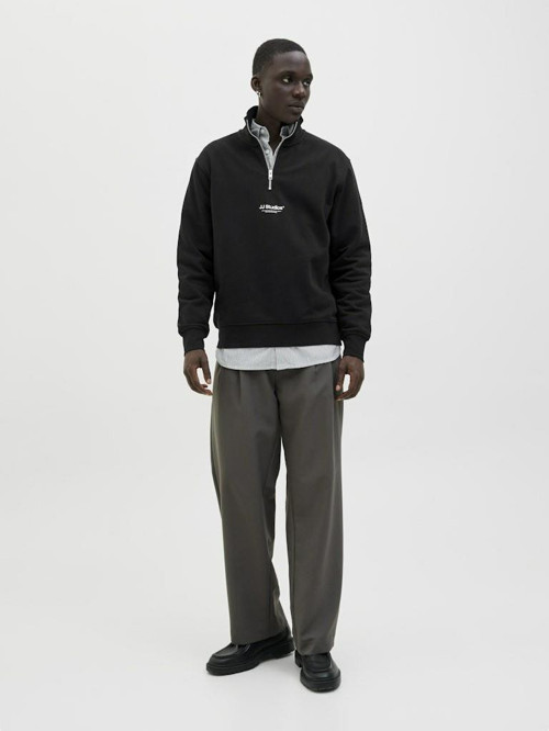 Jack Jones Soho Relax Fit Yaka Fermuarlı Erkek Sweat 12278793