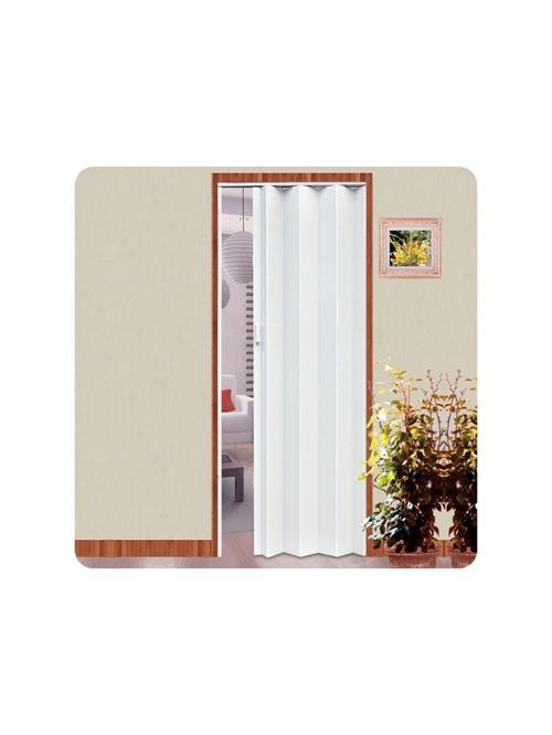 PVC Katlanır Akordiyon Kapı Beyaz Renk 85 x 203 cm
