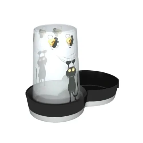 Kedi Fare Desenli Kedi ve Küçük Irk Köpek için Plastik Su Kabı 1.5 Lt