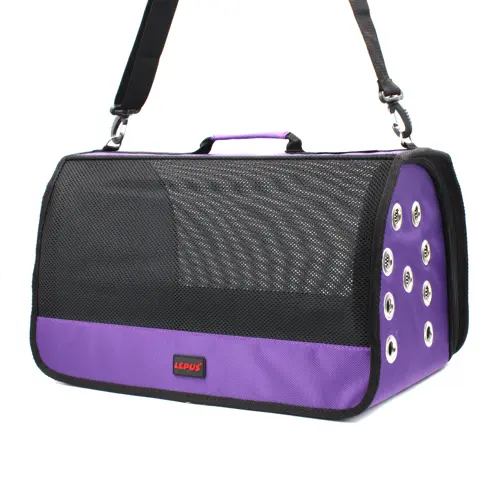 Mesh Bag Kedi Köpek Taşıma Çantası Lila 28X45X28 Cm