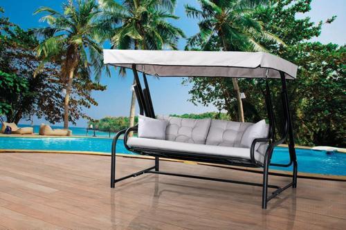 Gondol Üç Kişilik Metal Salıncak (Minder Hediyeli)