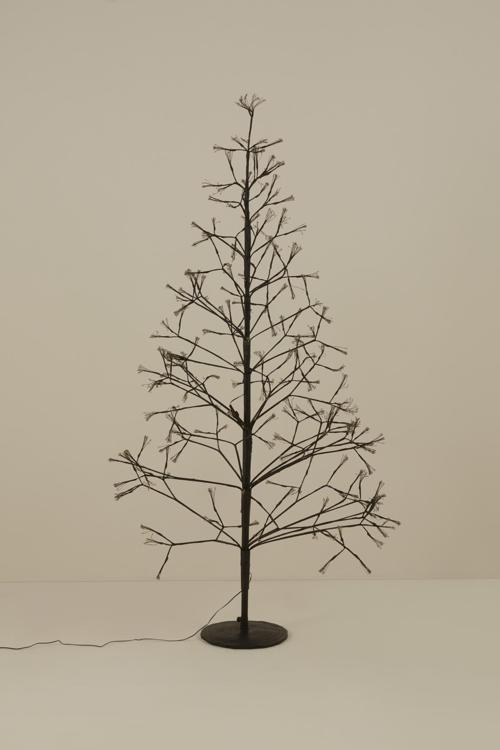 New Year Yılbaşı Shimmer Dekoratif Ledli Yılbaşı Ağacı Siyah 180 cm