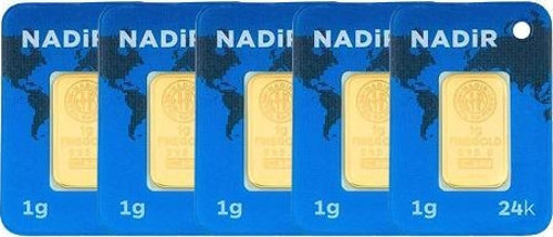 24 Ayar 5 Adet 1 gr 995 Nadir Külçe Altın