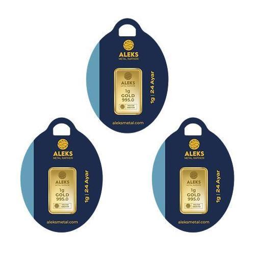 24 Ayar 3 Adet 1 gr 995 AMR Külçe Altın