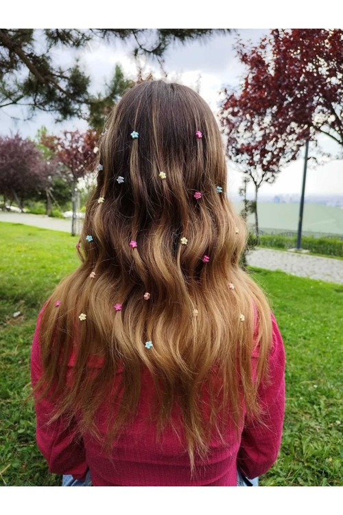 Soft Renklerde 24 Lu Saç Süsü Saç Örgü Boncuğu Lily Örgü Tokası