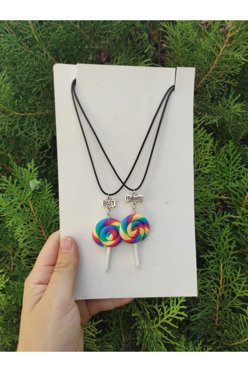 Best Friends Arkadaşlık Kolyesi Lolipop Figürlü